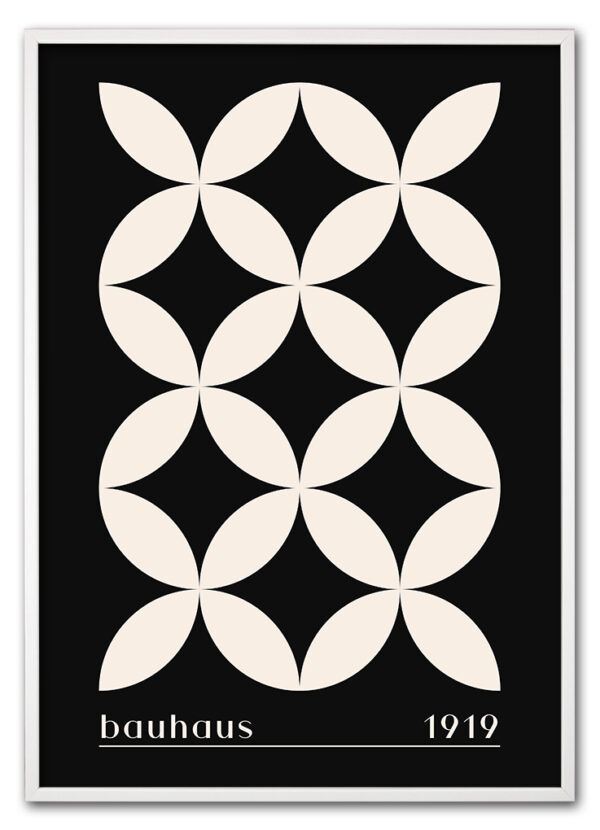 Bauhaus Cross Pattern – Black Edition Hvid