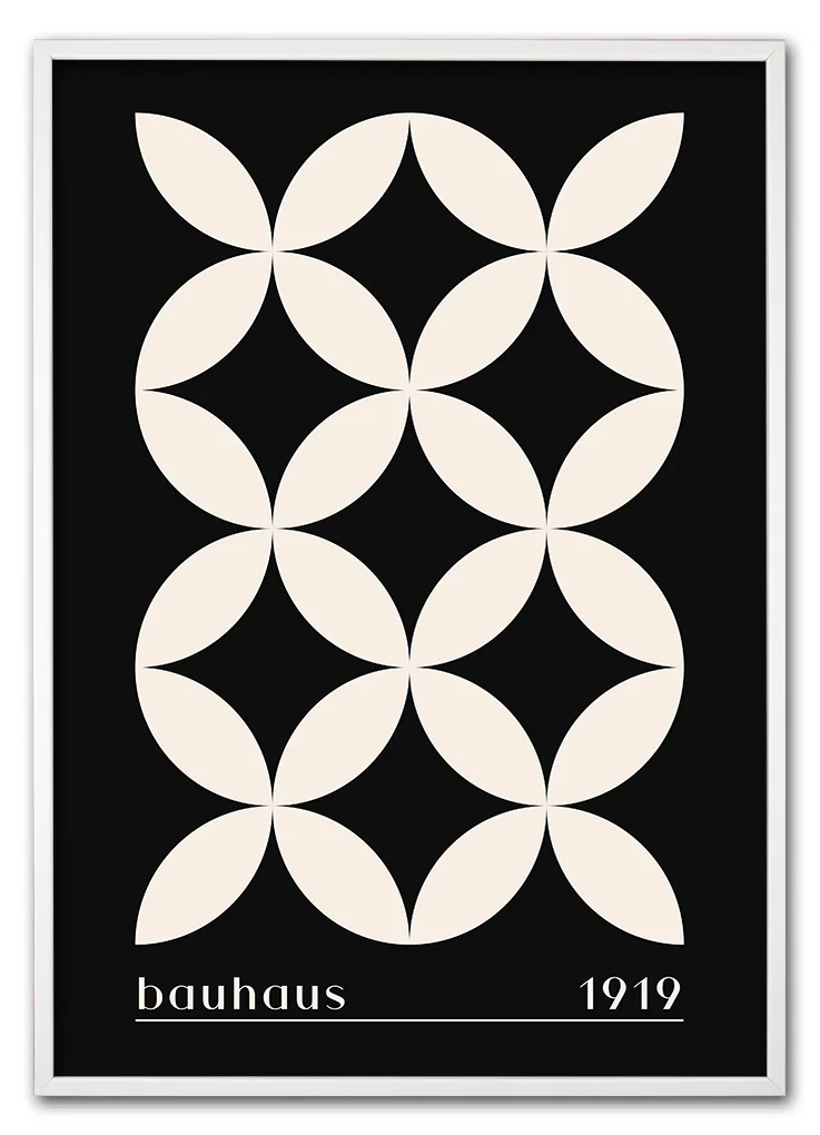 Bauhaus Cross Pattern – Black Edition Hvid Bauhaus Cross Pattern – Black Edition Hvid