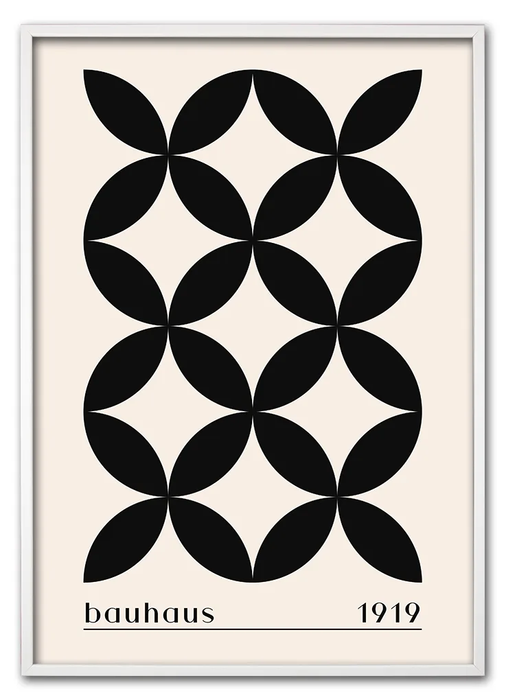 Bauhaus Cross Pattern – Classic Black Hvid