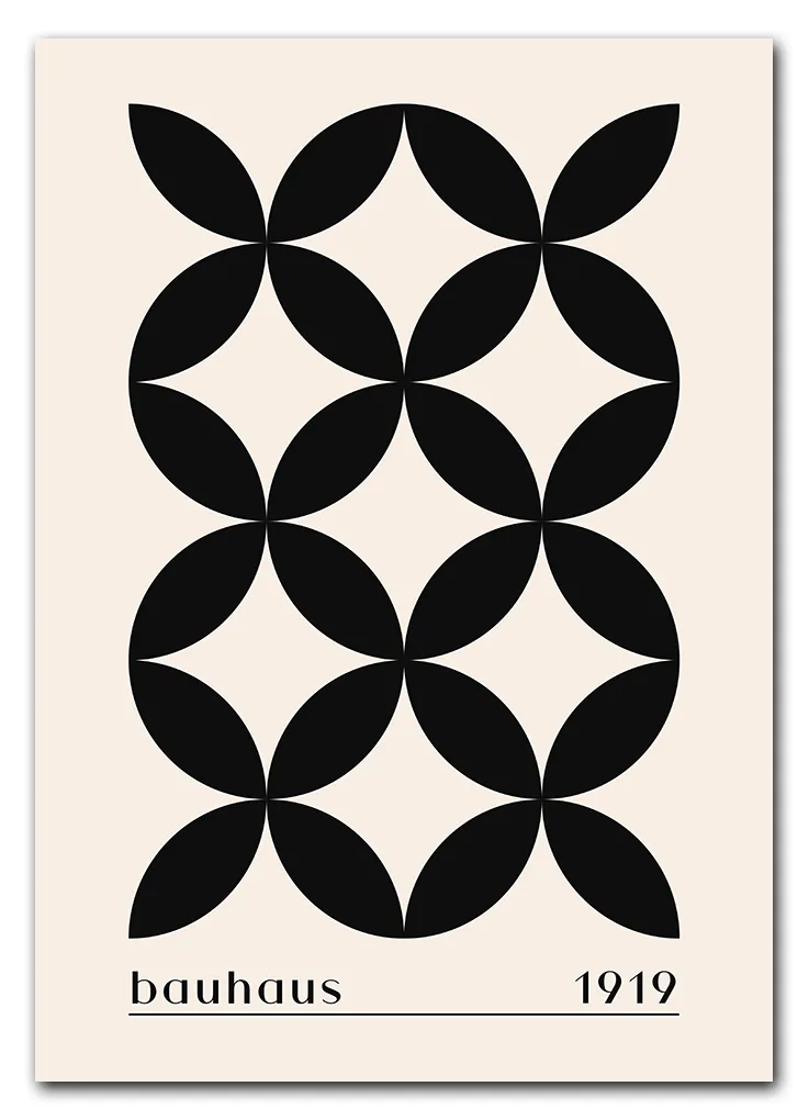 Bauhaus Cross Pattern – Classic Black Plakat