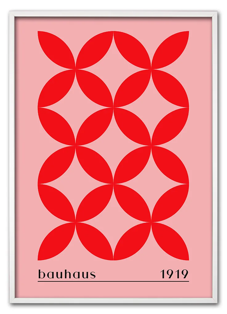 Bauhaus Cross Pattern – Red Edition Hvid