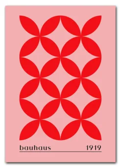 Bauhaus Cross Pattern – Red Edition Plakat