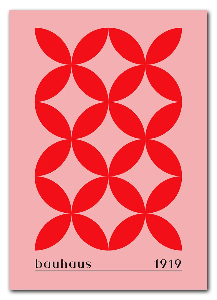 Bauhaus Cross Pattern – Red Edition Plakat