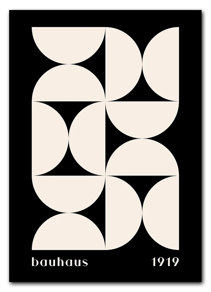 Bauhaus Pattern Grid – Black Edition Plakat