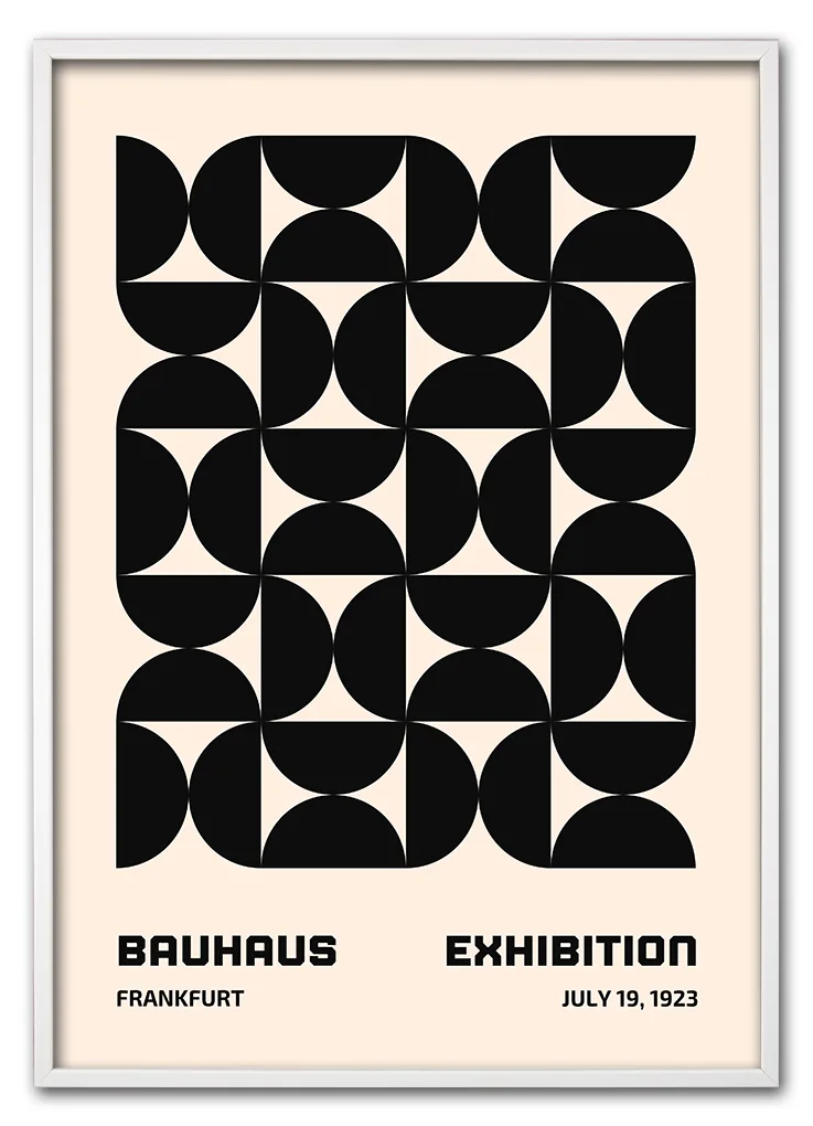 Bauhaus Pattern Grid – Black Hvid Bauhaus Pattern Grid – Black Hvid