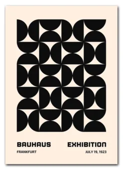 Bauhaus Pattern Grid – Black Plakat