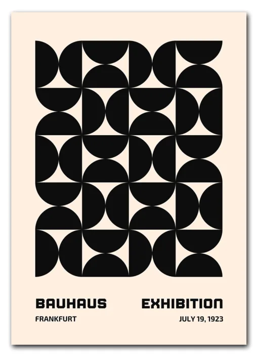Bauhaus Pattern Grid – Black Plakat