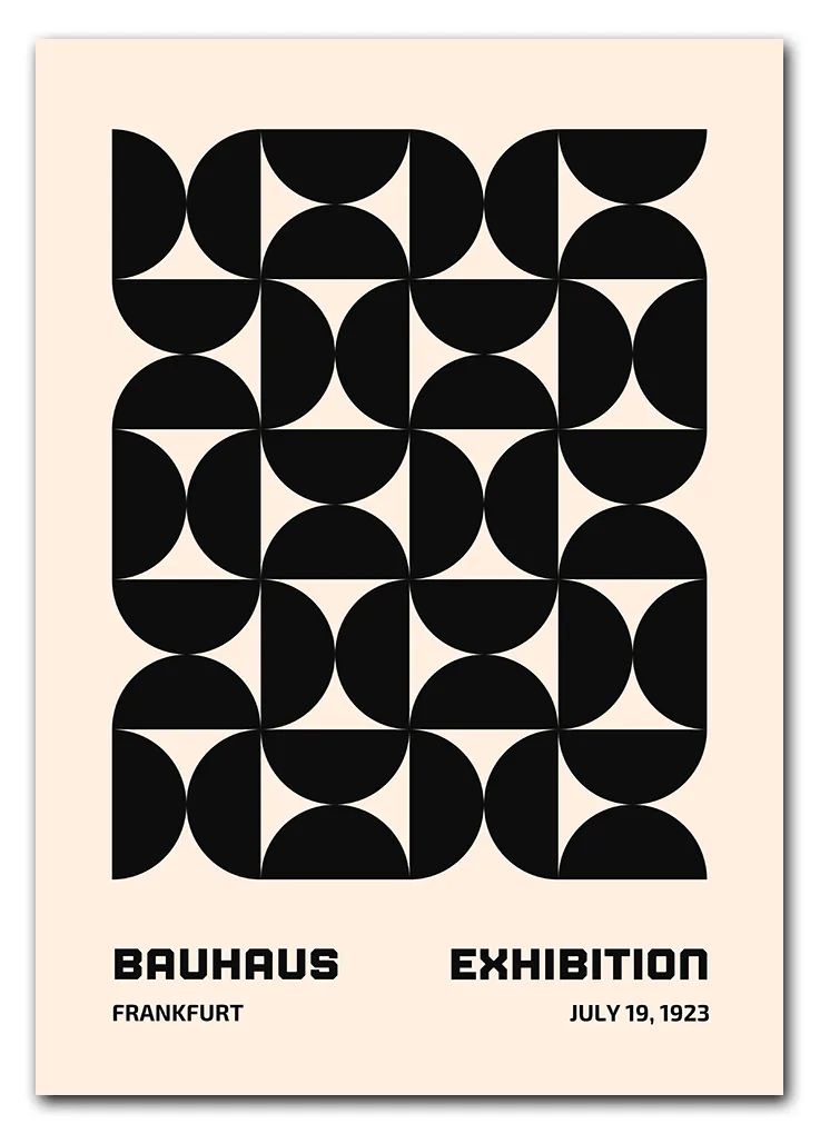 Bauhaus Pattern Grid – Black Plakat Bauhaus Pattern Grid – Black Plakat