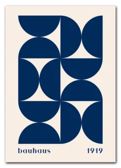 Bauhaus Pattern Grid – Blue Edition Plakat
