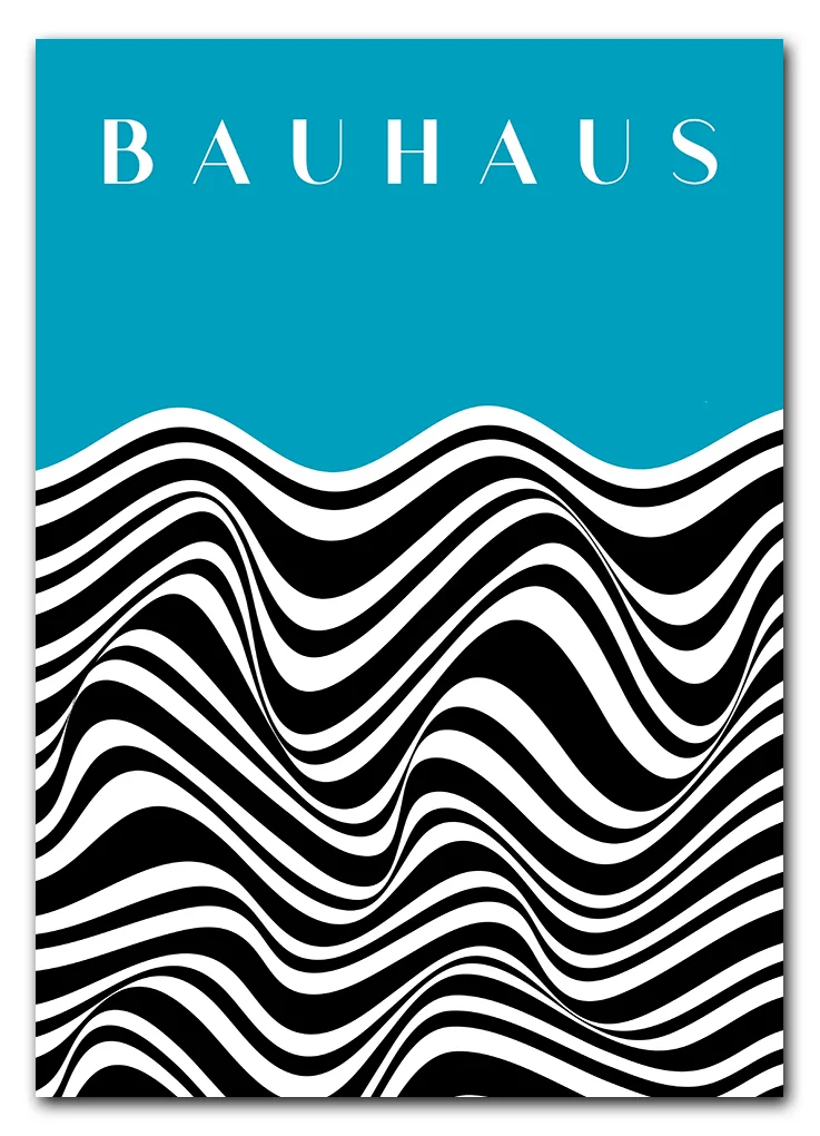 Bauhaus Waveform No. 02 – Cyan Plakat Bauhaus Waveform No. 02 – Cyan Plakat