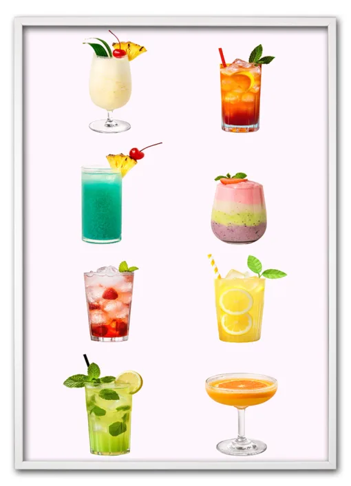 Colorful Cocktails Hvid