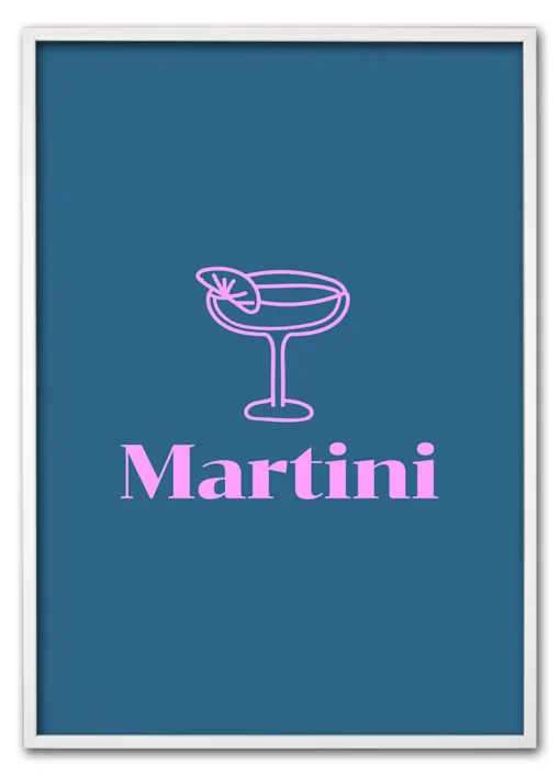 Martini in Blue Hvid