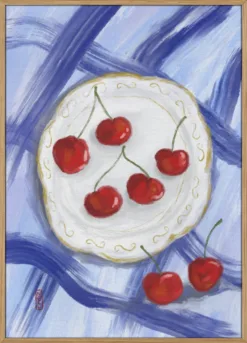 A Plate of Cherries Food Painting