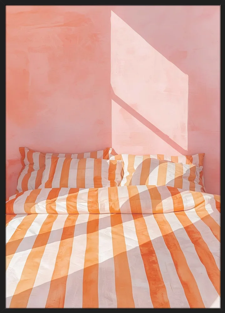 Bettgeschichten orange-rose gestreift_Sort