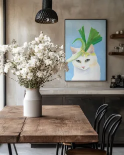 Alternative view of Cat in Chic Leek Hat