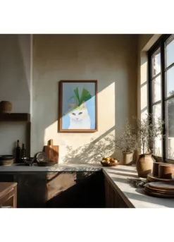 Alternative view of Cat in Chic Leek Hat