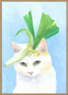 Cat in Chic Leek Hat