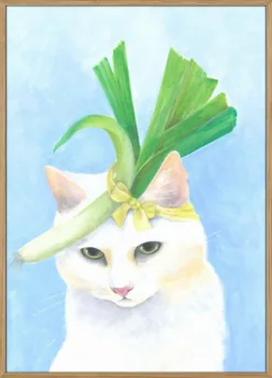 Cat in Chic Leek Hat