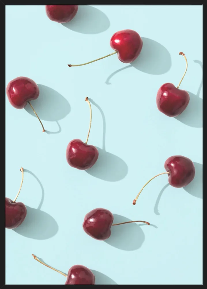 Cherries on turquoise background_Sort