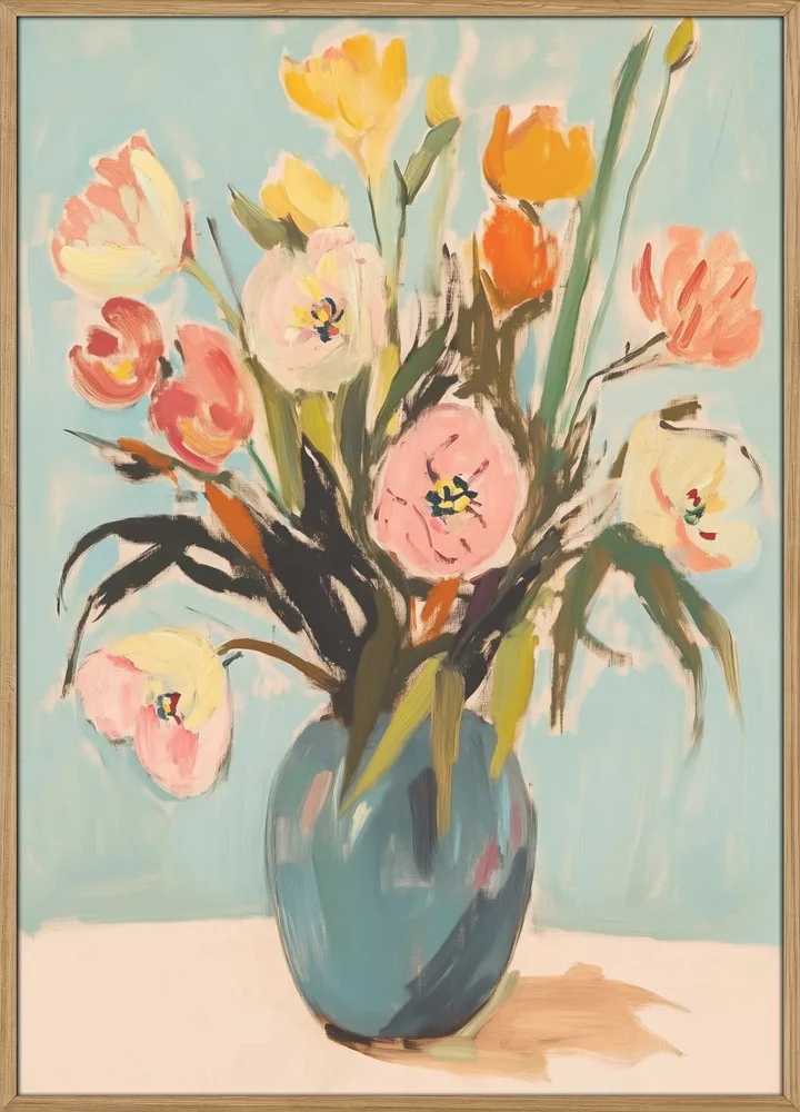 Colorful Flowers in Vase