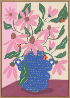 Cone Flowers in a Pot Illustration