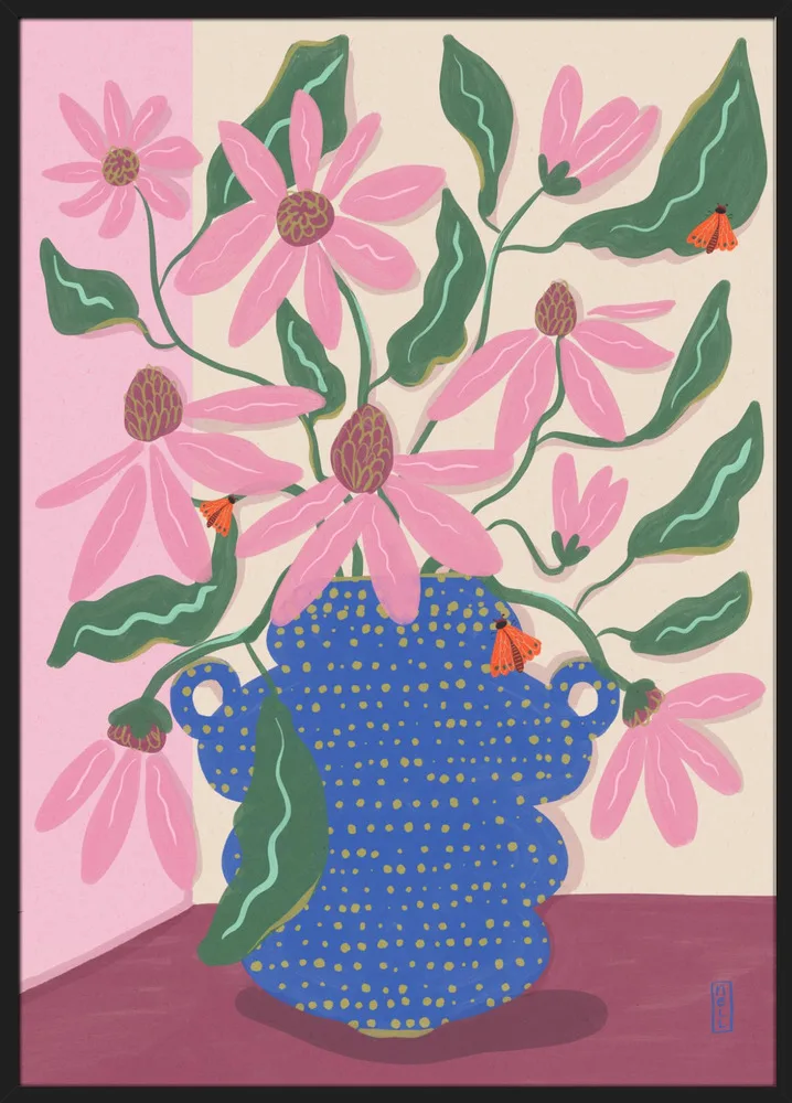 Cone Flowers in a Pot Illustration_Sort