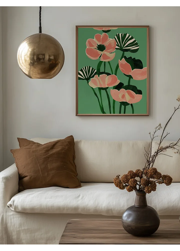 Coral Poppies On Green_Int1