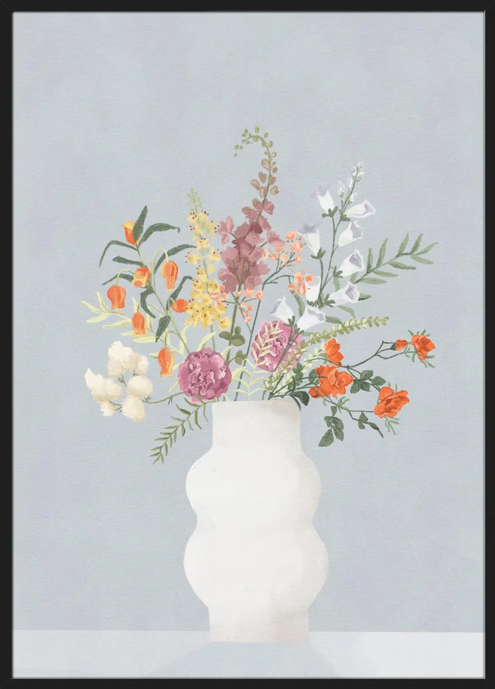 Flowers In Vase Blue_Sort