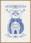 Folksy Cat Blue
