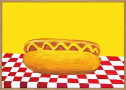 Hot Dog With Mustard Red Check Yellow