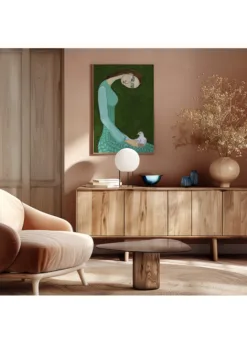 Alternative view of Lady sitting with white dove bird woman