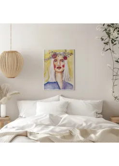 Lady with flower wreath