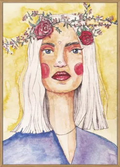 Lady with flower wreath