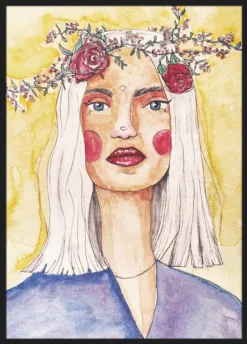Alternative view of Lady with flower wreath