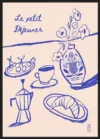 Le Petit Dejeuner Breakfast Poster in Blue_Sort
