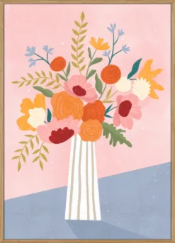 Line Vase with Flowers
