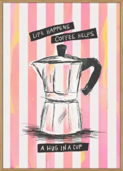 Mocca Coffee on Stripes - Hug in a Cup
