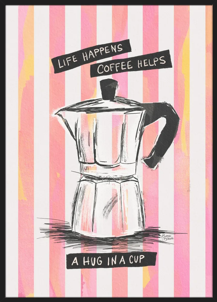 Mocca Coffee on Stripes - Hug in a Cup_Sort