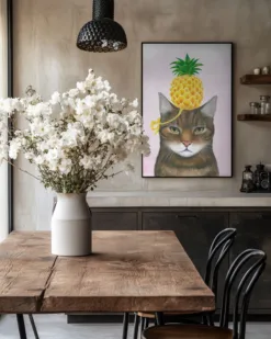 Alternative view of Pineapple Hat on the Cat