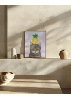 Alternative view of Pineapple Hat on the Cat