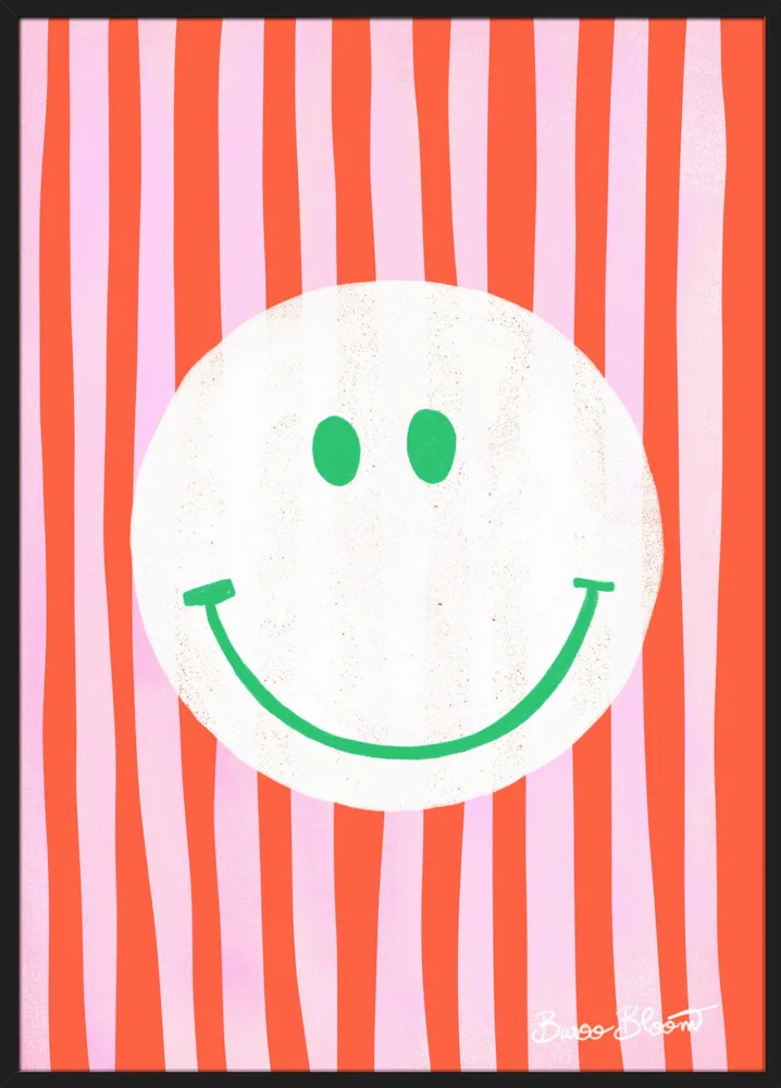 Pink Smiley In Stripes_Sort