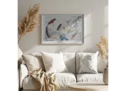 Alternative view of Six Carp Swimming Beneath Wisteria (1889) 1