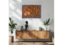 Alternative view of Sleeping Tiger and a Bird Animal Friends