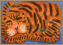 Sleeping Tiger and a Bird Animal Friends