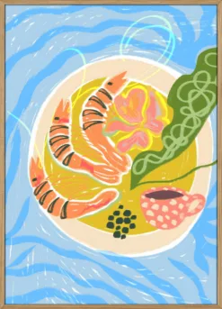 Stylized Prawns On A Plate