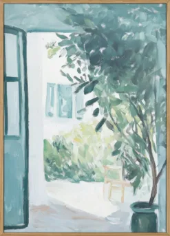 Sunlit Veranda With Potted Plants