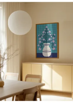 Alternative view of Turquoise Flowers In a Vase