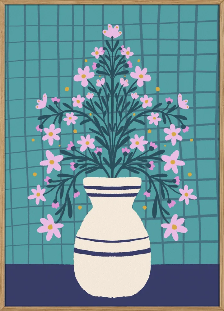 Turquoise Flowers In a Vase_Massiv eg