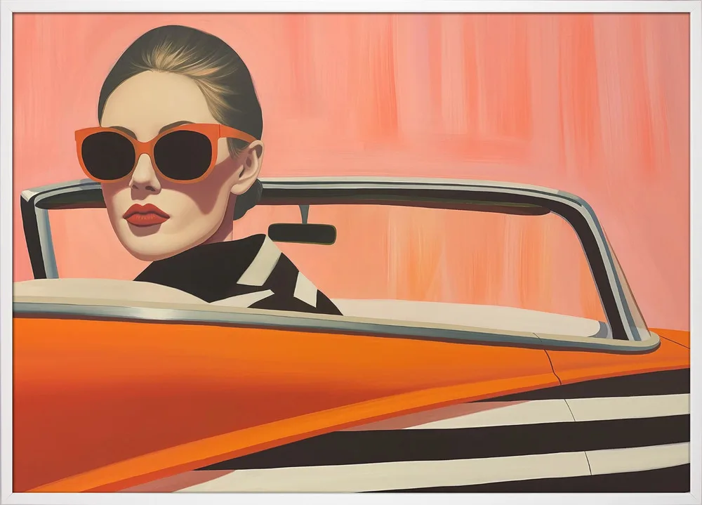 Woman In a Cadilac_Hvid