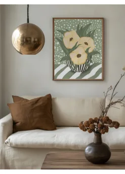 Alternative view of Yellow poppies in vase